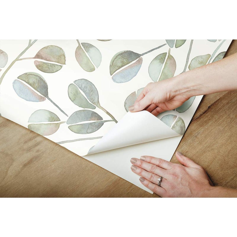 RoomMates RMK11628WP Cat Coquillette Eucalyptus Teal and White Peel and Stick Wallpaper, Roll - Image 4